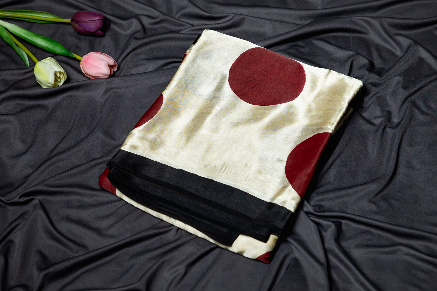 Pure modal silk handblock saree- Beige