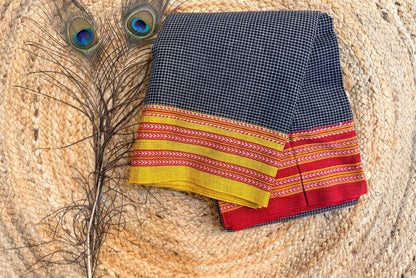 Ganga - Pure handloom patteda anchu red and yellow pattern 2
