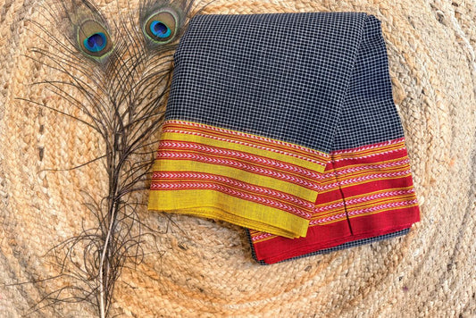 Ganga - Pure handloom patteda anchu red and yellow pattern 2