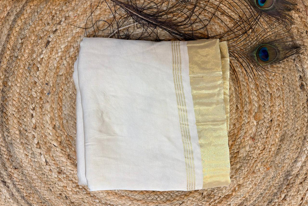 Off White pure modal silk saree