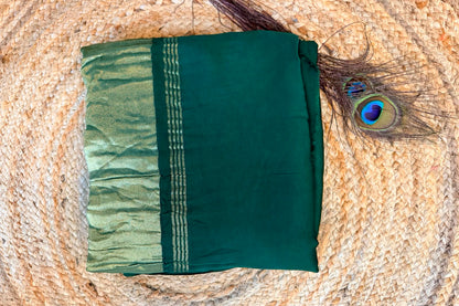 Bottle Green pure modal silk saree