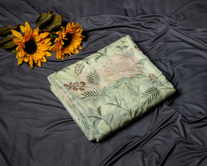 Pure Organza silk applique embroidery  saree